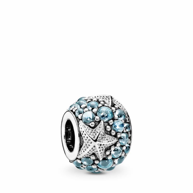 Pandora Oceanic Starfish Charm - Sterling Silver/Blue/Cubic Zirconia - Canada | UM8262CD